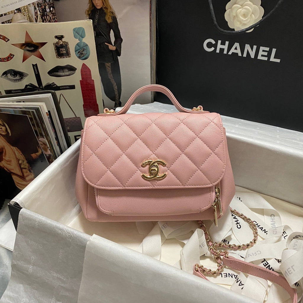 Chanel A93749 Messenger Bag Calfskin Gold Hardware Pink