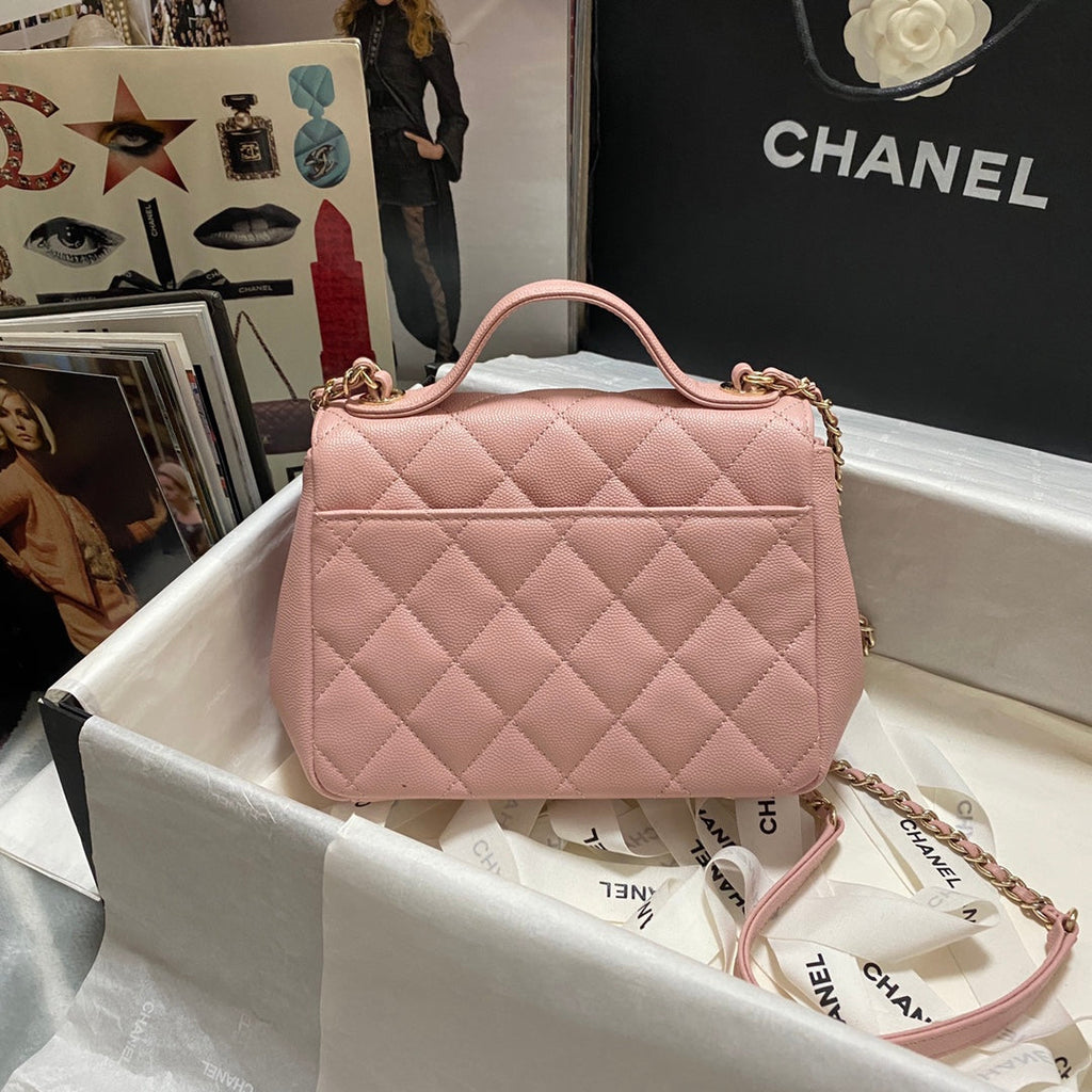 Chanel A93749 Messenger Bag Calfskin Gold Hardware Pink