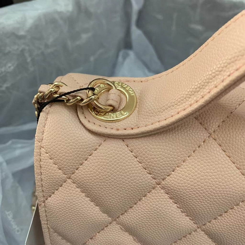 Chanel A93749 Messenger Bag Calfskin Gold Hardware Light Pink