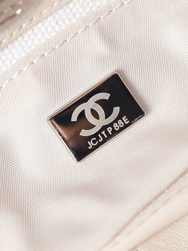 Chanel A93786 Maxi Shopping Bag Cotton Calfskin White