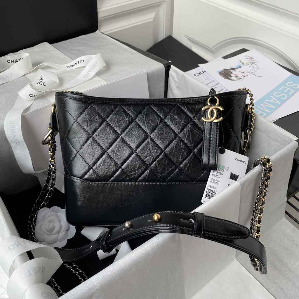 Chanel A93823 Gabrielle Small Hobo Bag Leather black