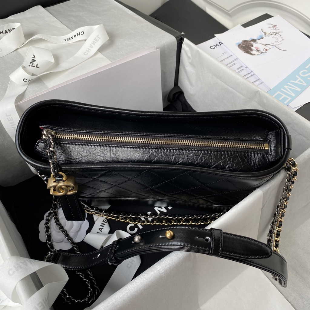 Chanel A93823 Gabrielle Small Hobo Bag Leather black