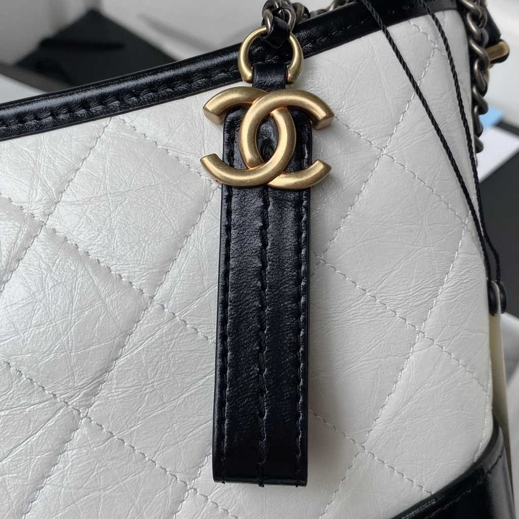 Chanel A93823 Gabrielle Small Hobo Bag Leather White