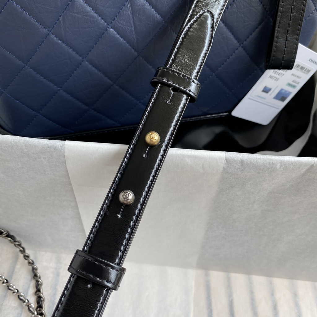 Chanel A93824 Gabrielle Large Hobo Bag Leather navy blue