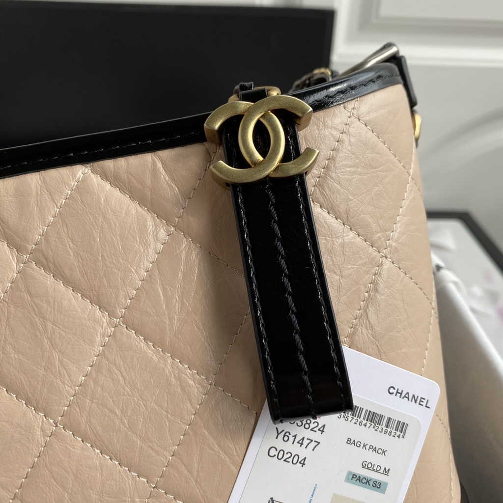 Chanel A93824 Gabrielle Large Hobo Bag Leather apricot