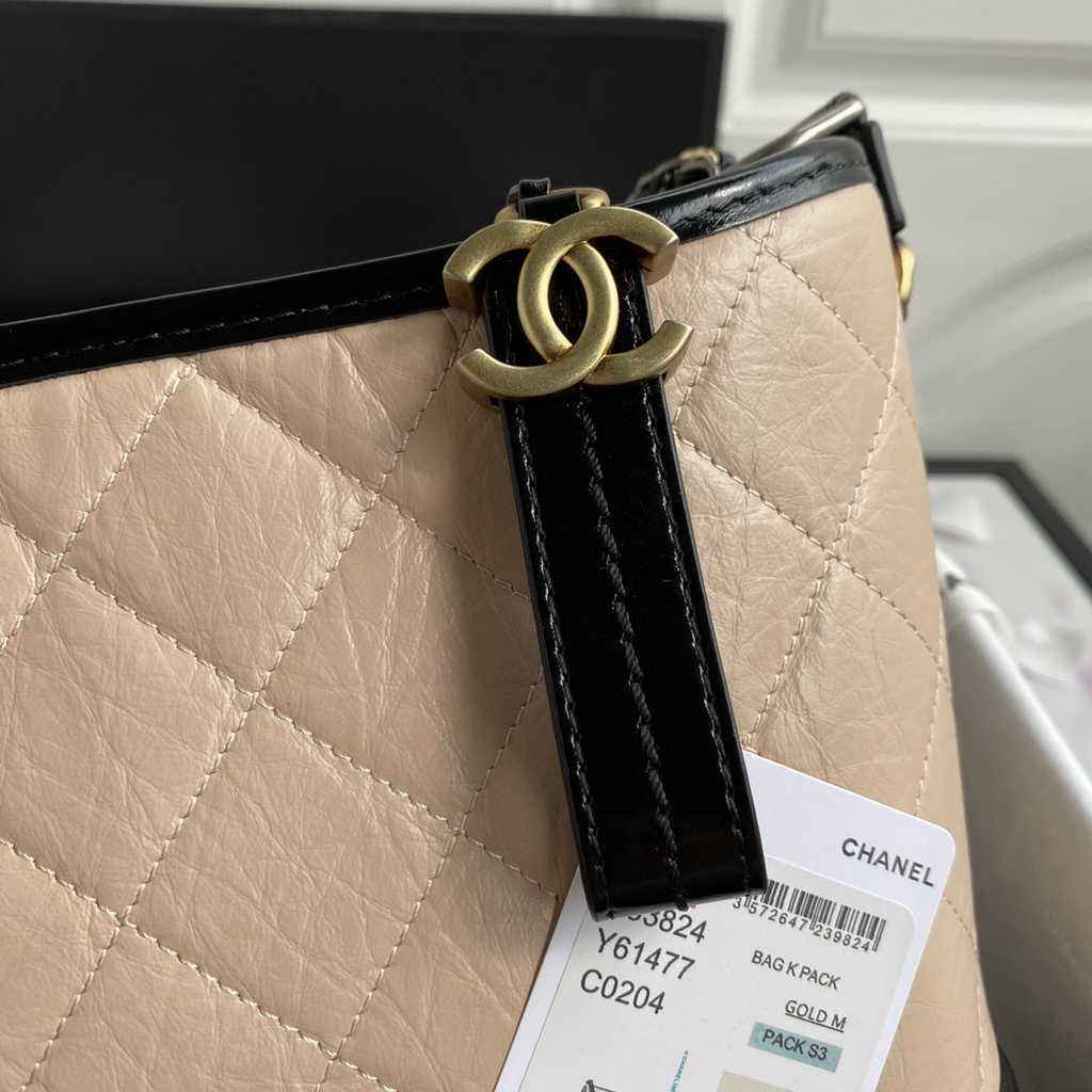 Chanel A93824 Gabrielle Large Hobo Bag Leather apricot