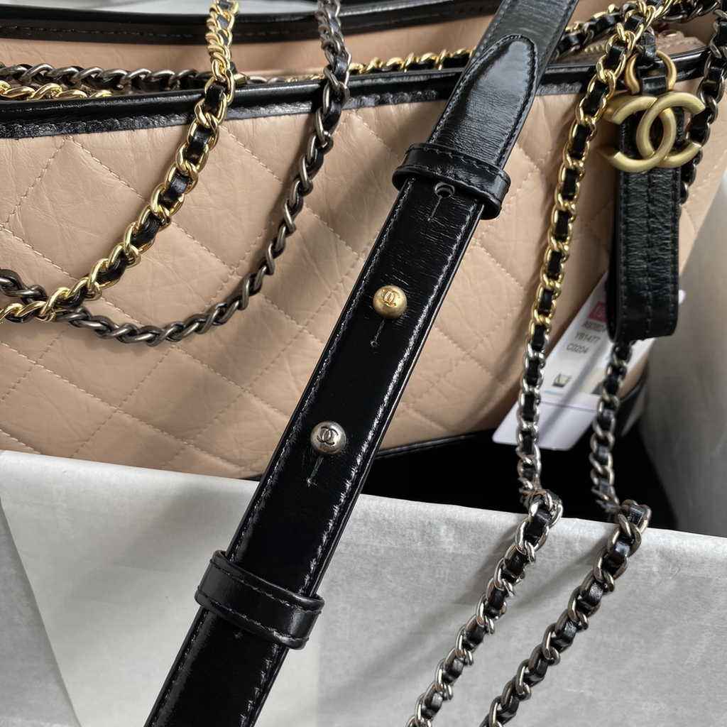 Chanel A93824 Gabrielle Large Hobo Bag Leather apricot