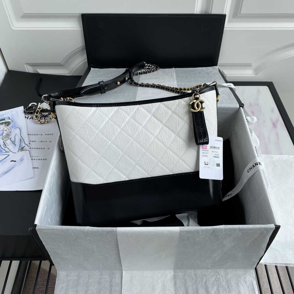 Chanel A93824 Gabrielle Large Hobo Bag Leather White