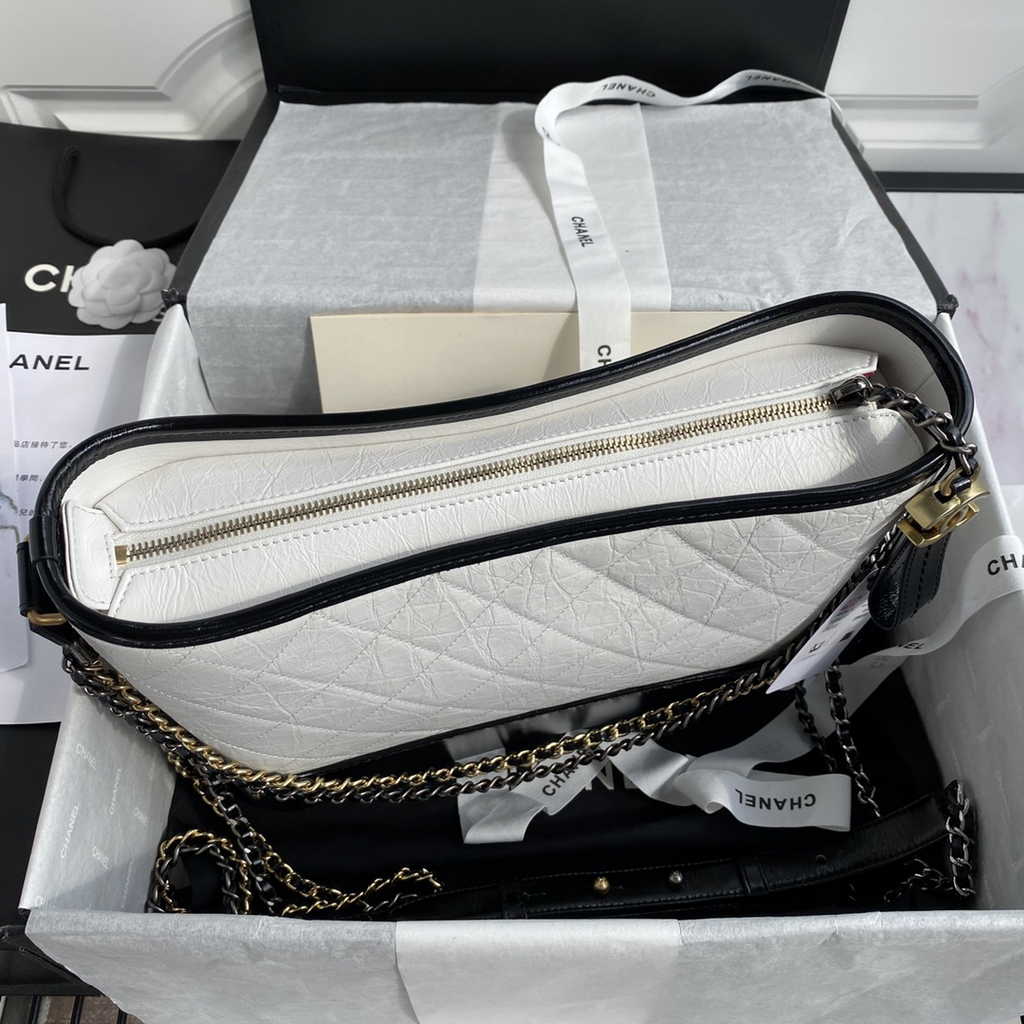 Chanel A93824 Gabrielle Large Hobo Bag Leather White