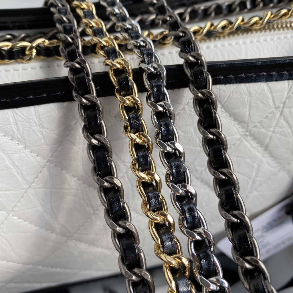 Chanel A93824 Gabrielle Large Hobo Bag Leather White
