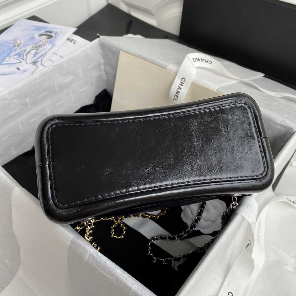 Chanel A94485 Small Gabrielle Backpack Aged Calfskin Black