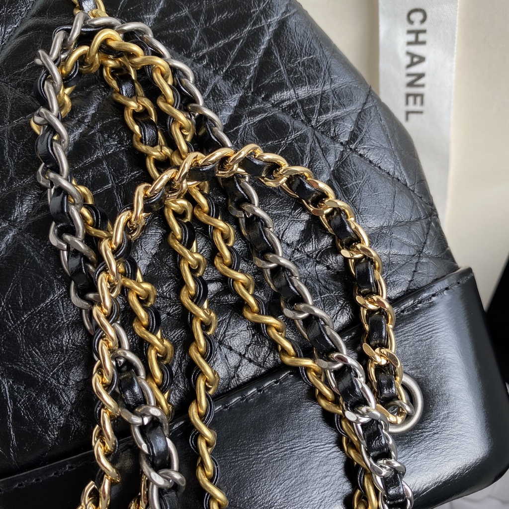 Chanel A94485 Small Gabrielle Backpack Aged Calfskin Black