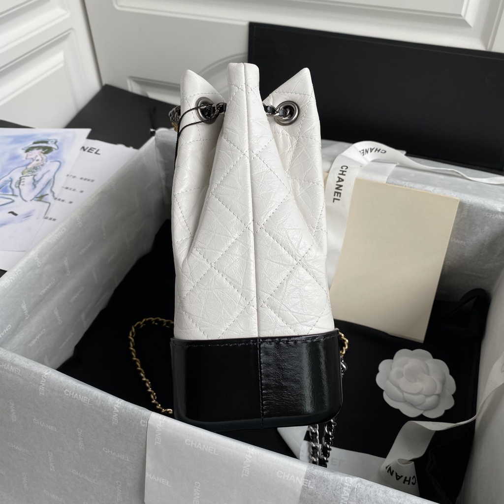 Chanel A94485 Small Gabrielle Backpack Aged Calfskin white
