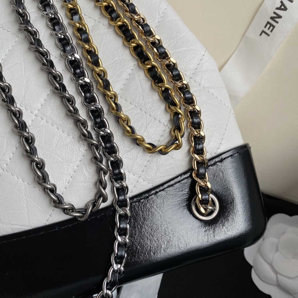 Chanel A94485 Small Gabrielle Backpack Aged Calfskin white