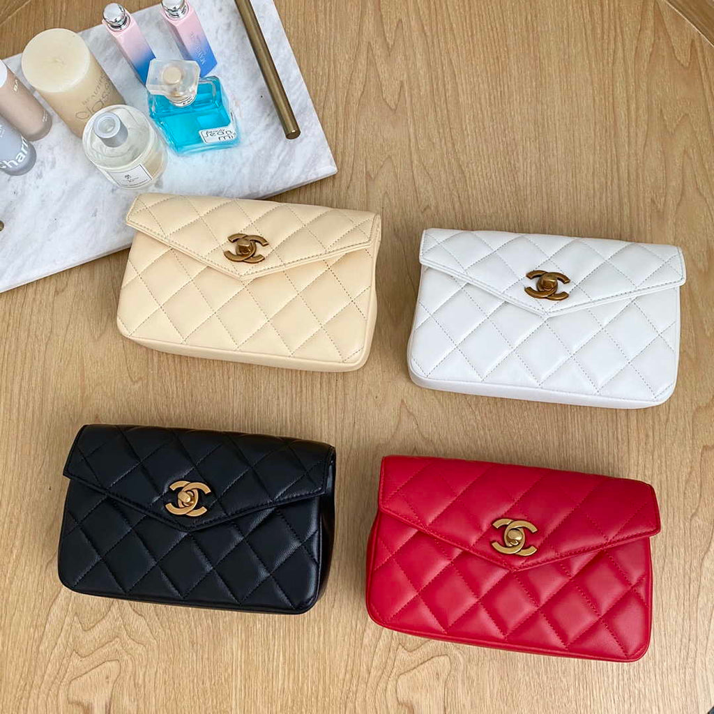 Chanel Waist bag A99009 Lambskin Apricot Gold