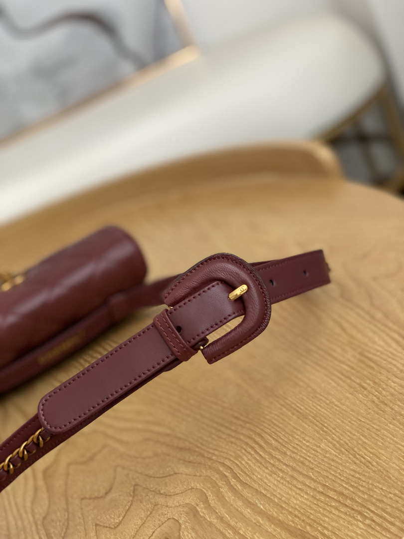 Chanel Waist bag A99009 Lambskin Wine Red Gold