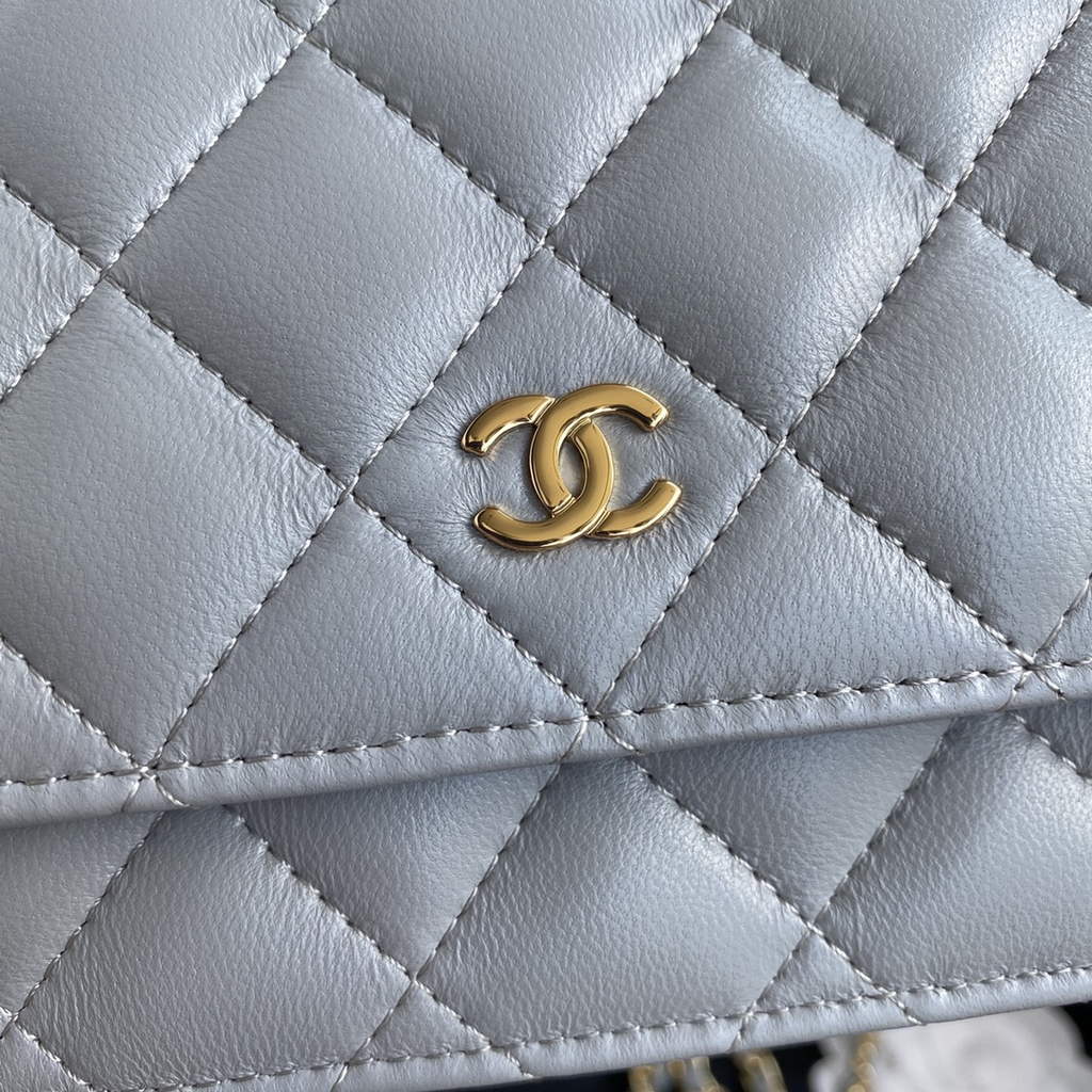 Chanel AP0250 Classic Wallet on Chain A33814 Lambskin Gray
