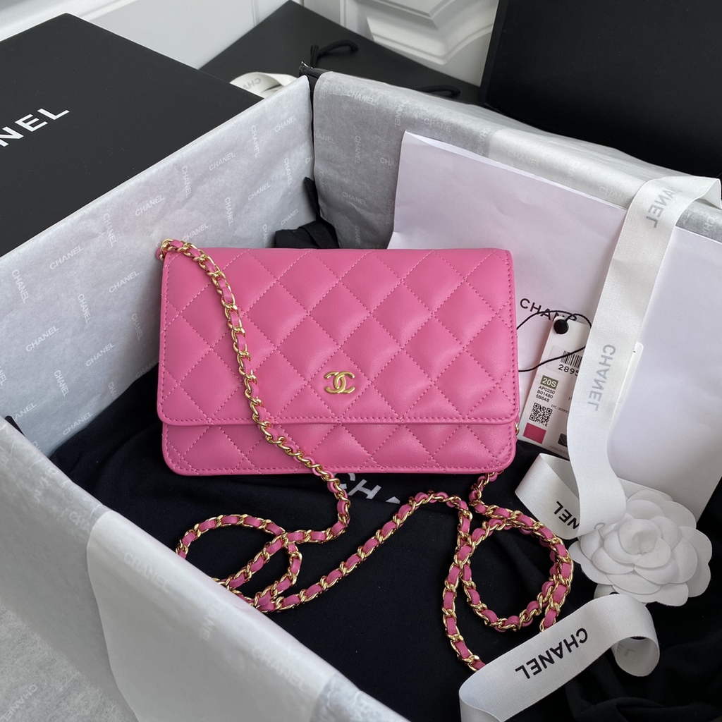Chanel AP0250 Classic Wallet on Chain A33814 Lambskin Plum