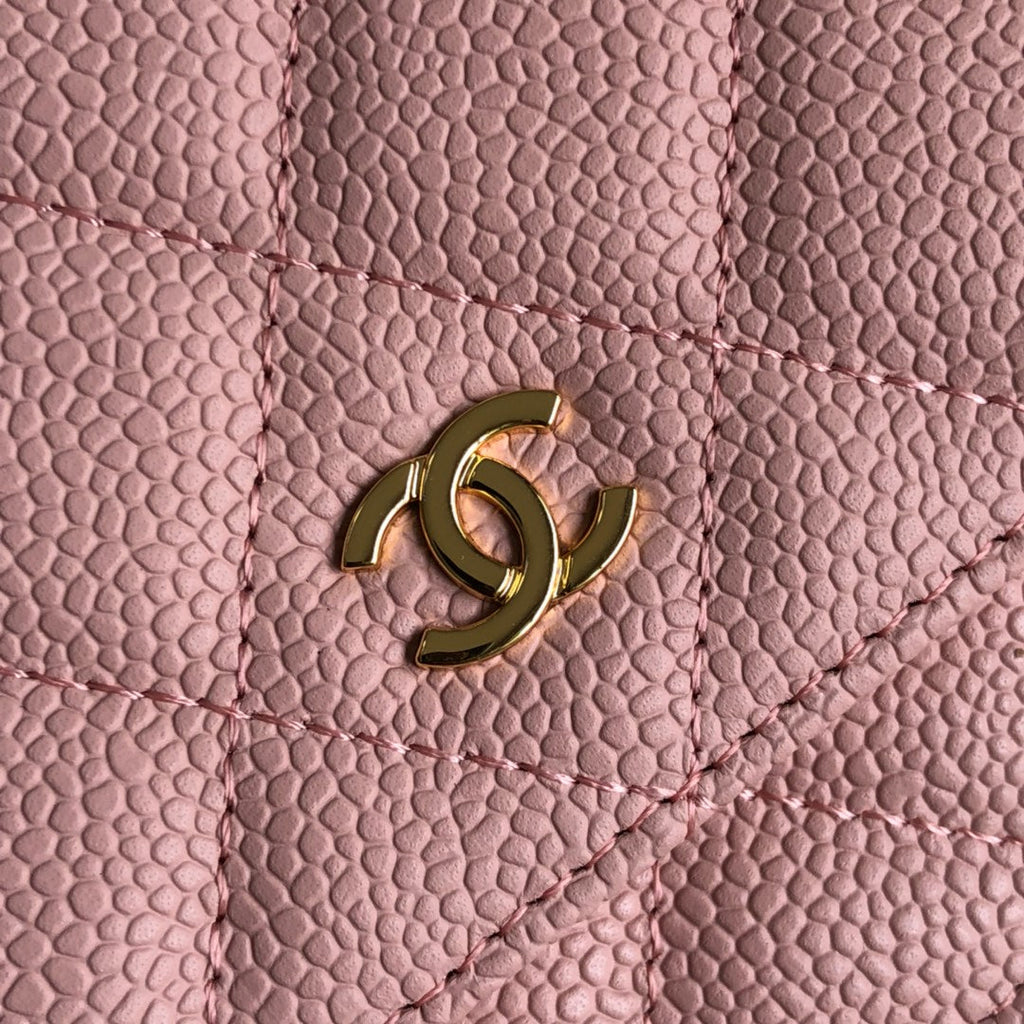 Chanel AP0250 Classic Wallet on Chain A33814 Calfskin Pink Gold