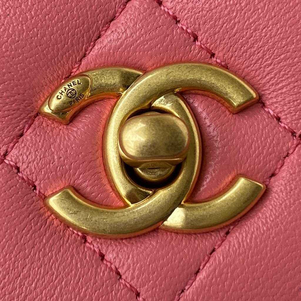Chanel AP1450 Wallet On Chain Lambskin gold-tone metal pink