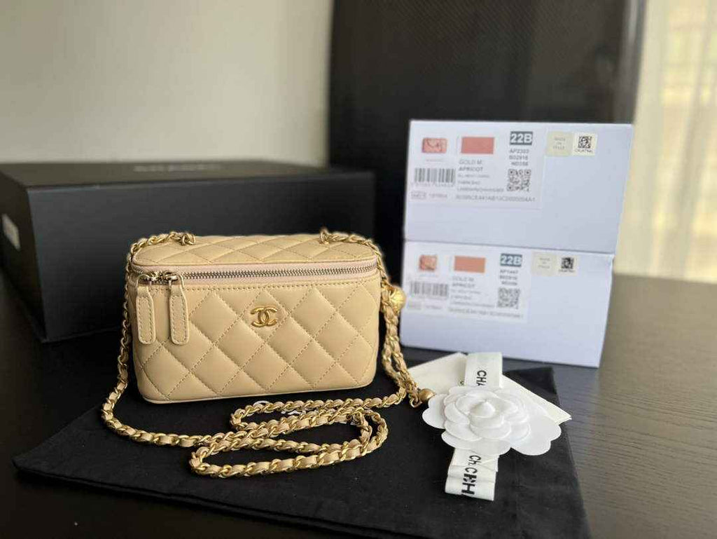 Chanel AP2303 Clutch With Chain in Lambskin Beige
