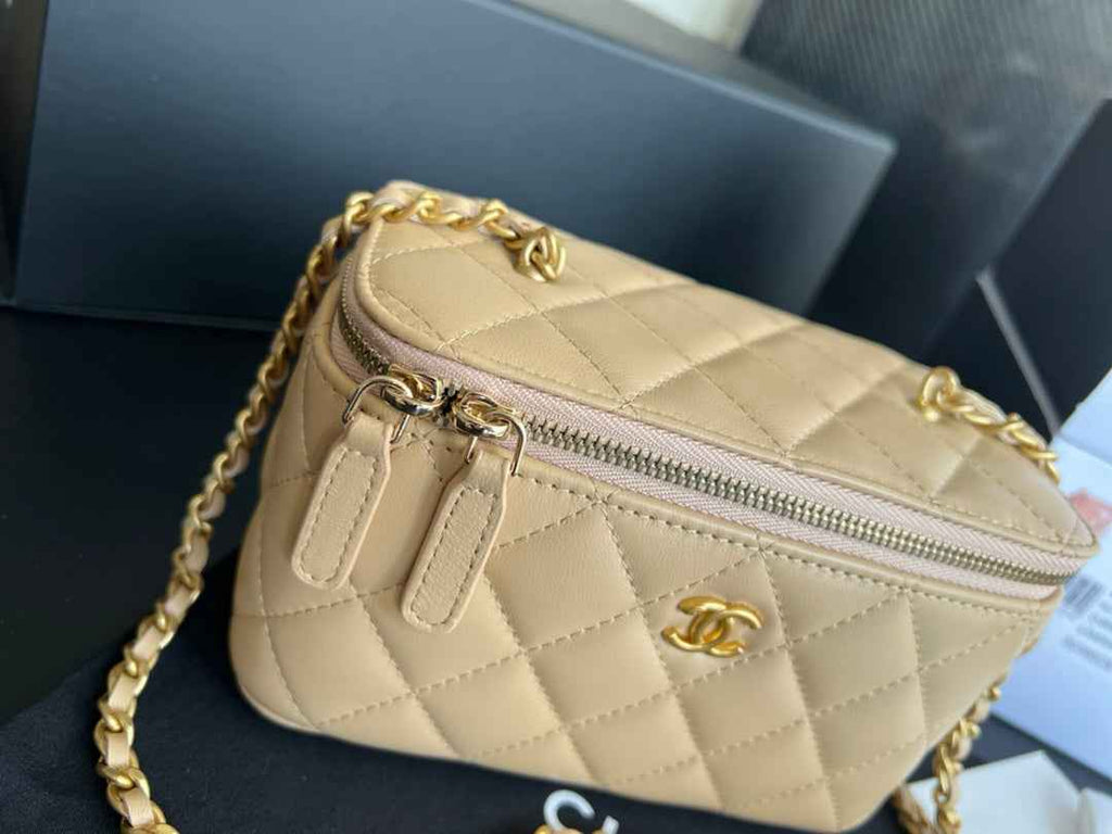 Chanel AP2303 Clutch With Chain in Lambskin Beige