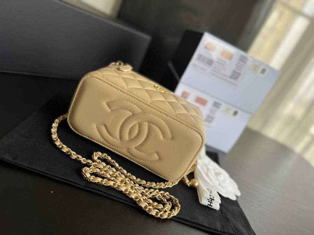 Chanel AP2303 Clutch With Chain in Lambskin Beige