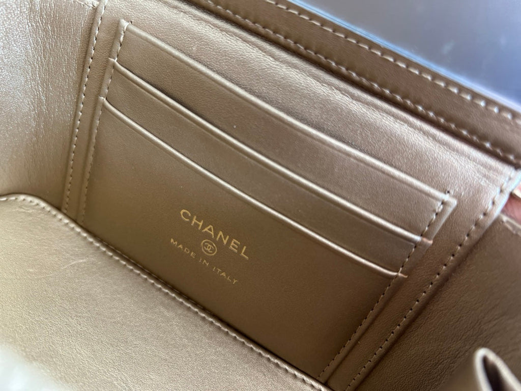 Chanel AP2303 Clutch With Chain in Lambskin Beige
