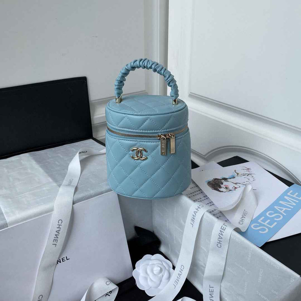 Chanel AP2730 Vanity Case Lambskin Blue