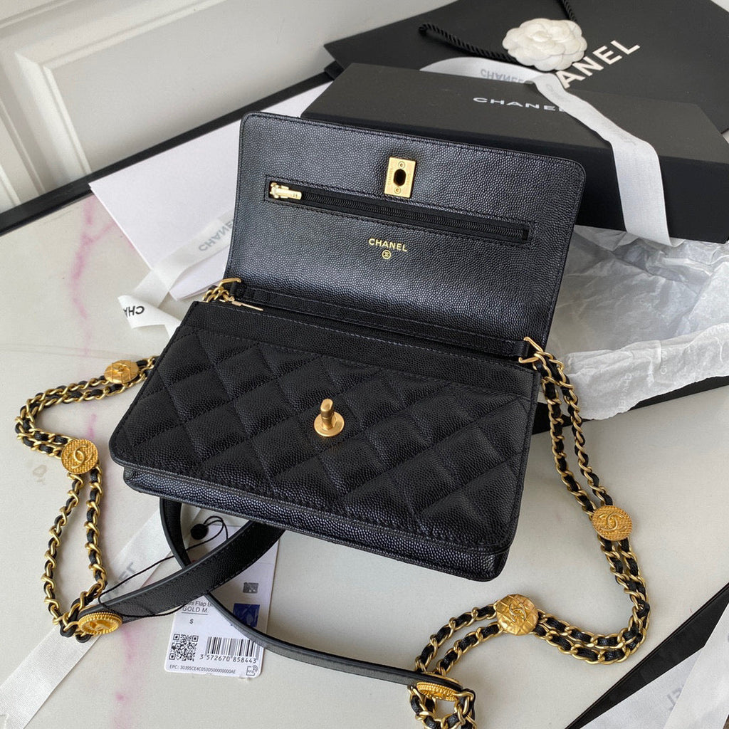Chanel AP2840 Small Flap Bags Calfskin Black