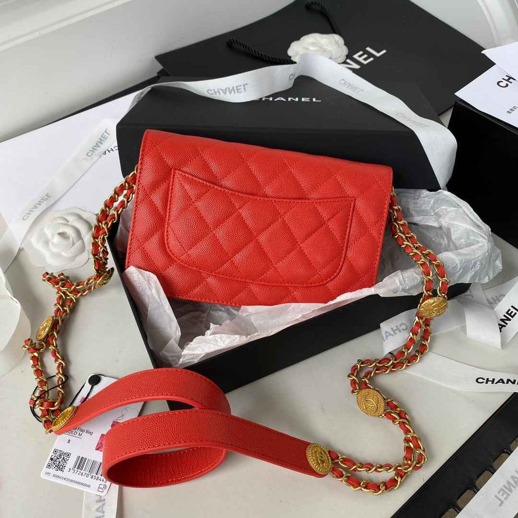 Chanel AP2840 Small Flap Bags Calfskin Red