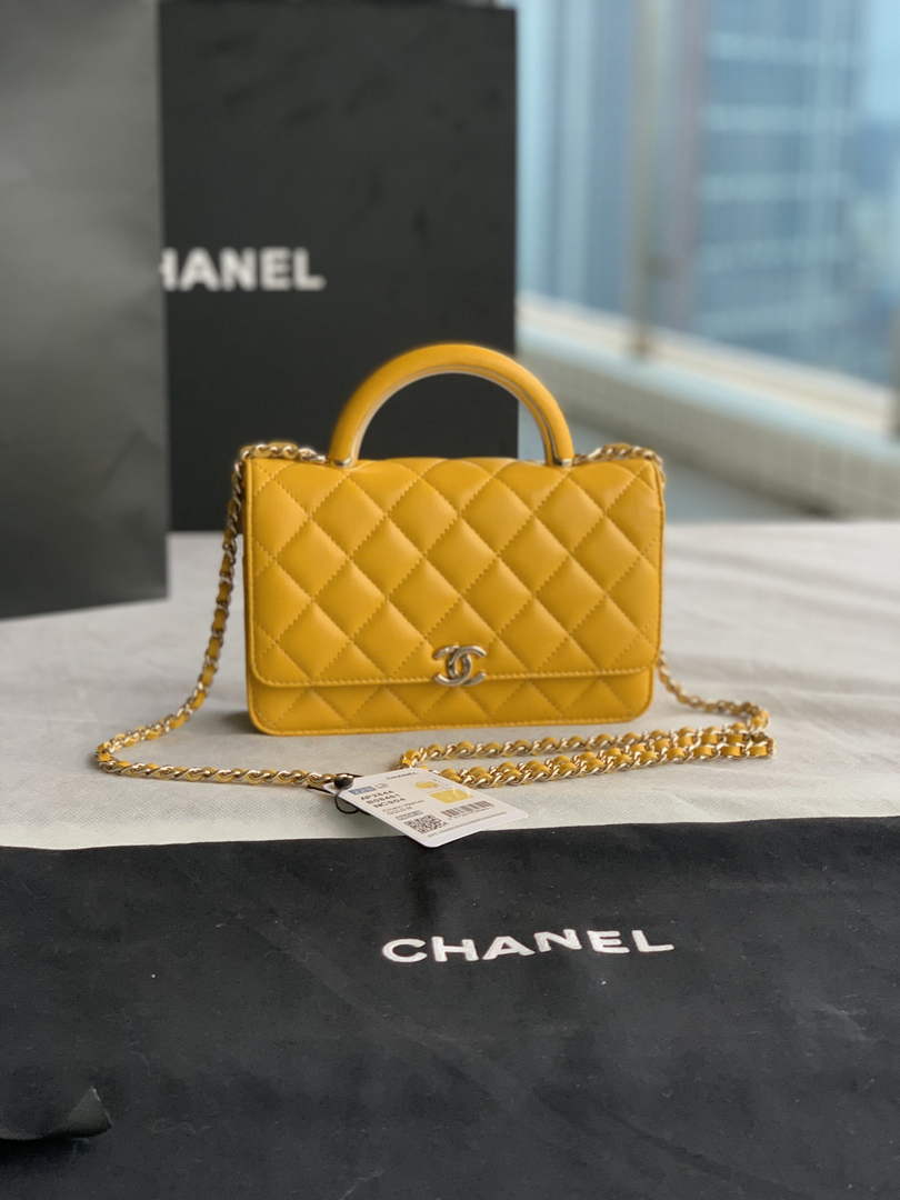 Chanel AP2844 Wallet On Chain Lambskin Yellow