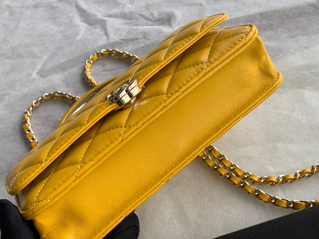 Chanel AP2844 Wallet On Chain Lambskin Yellow