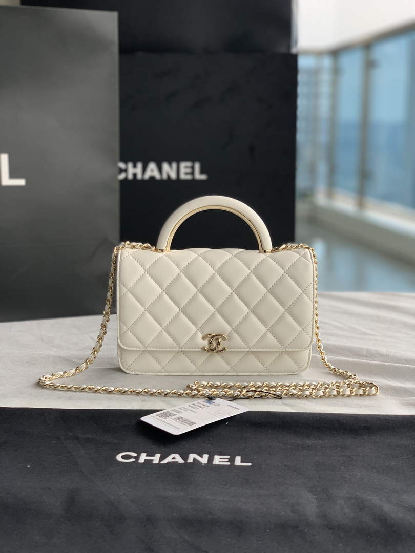 Chanel AP2844 Wallet On Chain Lambskin White