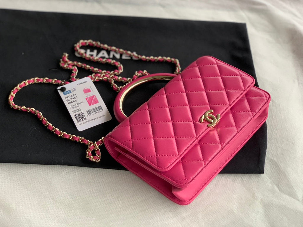 Chanel AP2844 Wallet On Chain Lambskin Dark Pink
