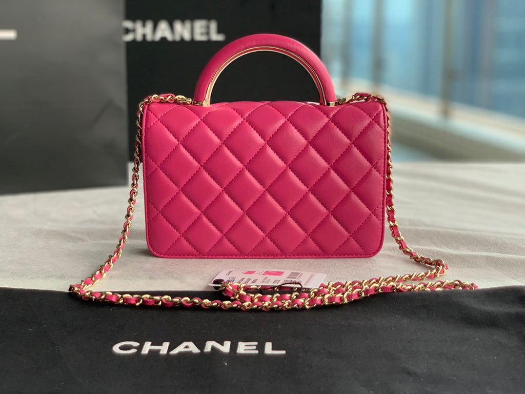 Chanel AP2844 Wallet On Chain Lambskin Dark Pink