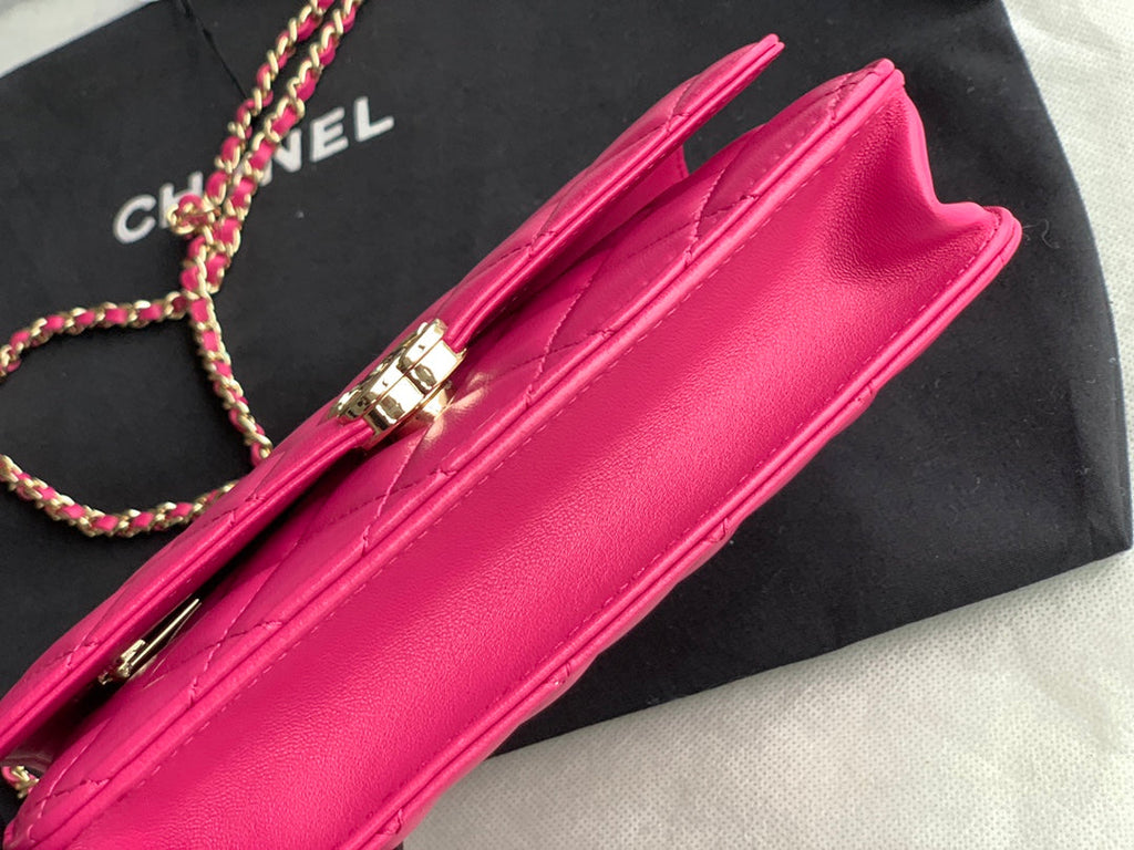 Chanel AP2844 Wallet On Chain Lambskin Dark Pink