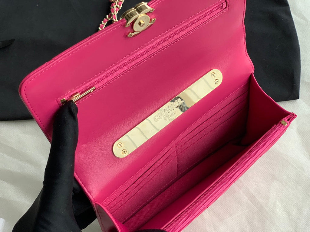 Chanel AP2844 Wallet On Chain Lambskin Dark Pink