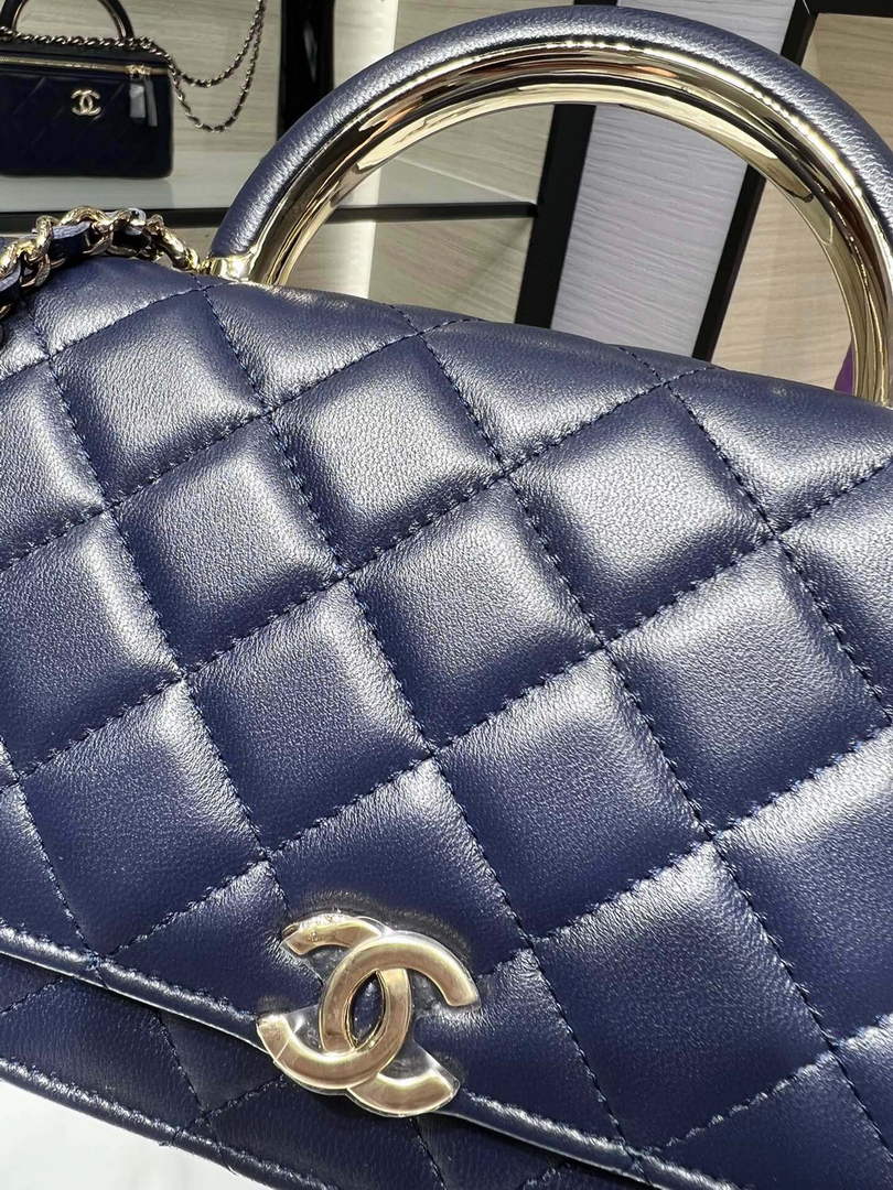 Chanel AP2844 Wallet On Chain Lambskin Navy Blue