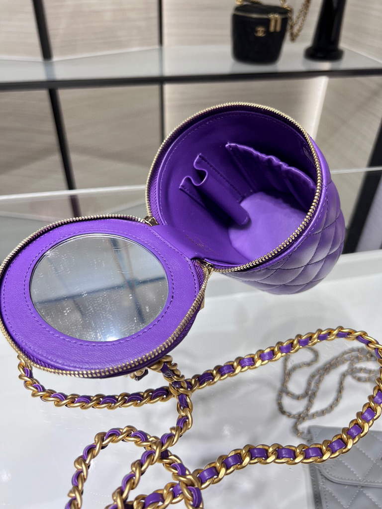 Chanel Ap2873 Vanity with Chain Patent calfskin Purple