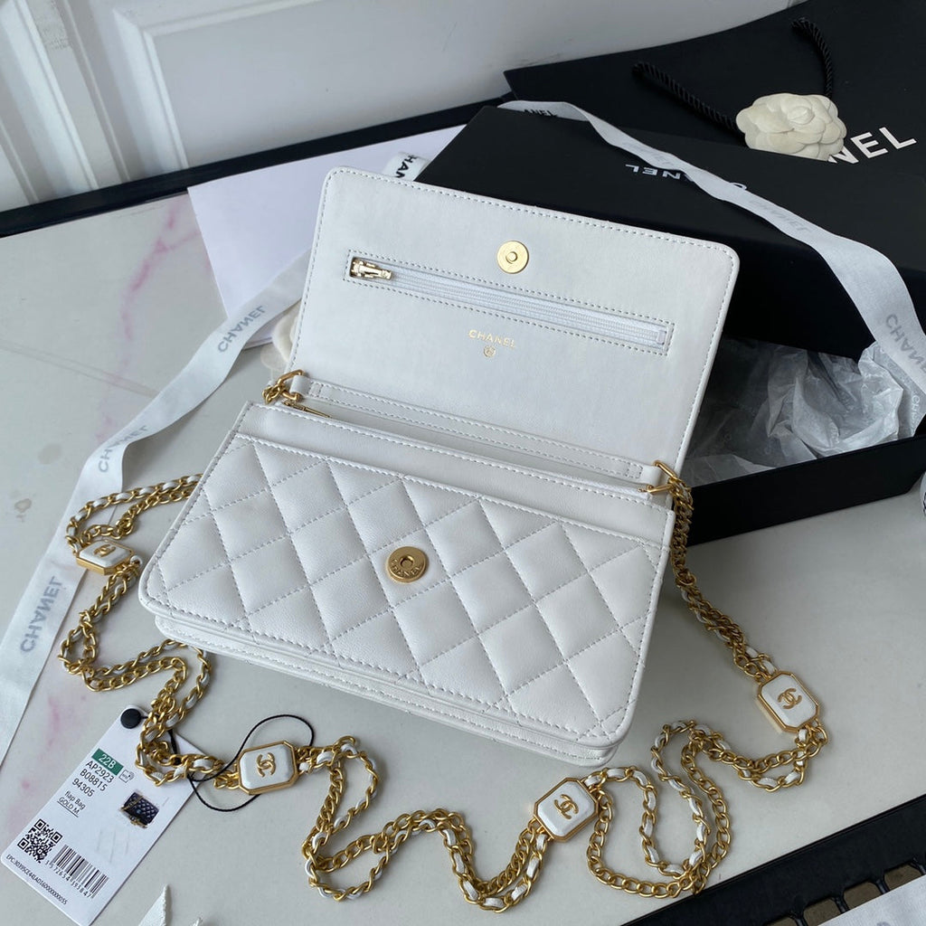 Chanel AP2923 Wallet on Chain Lambskin White