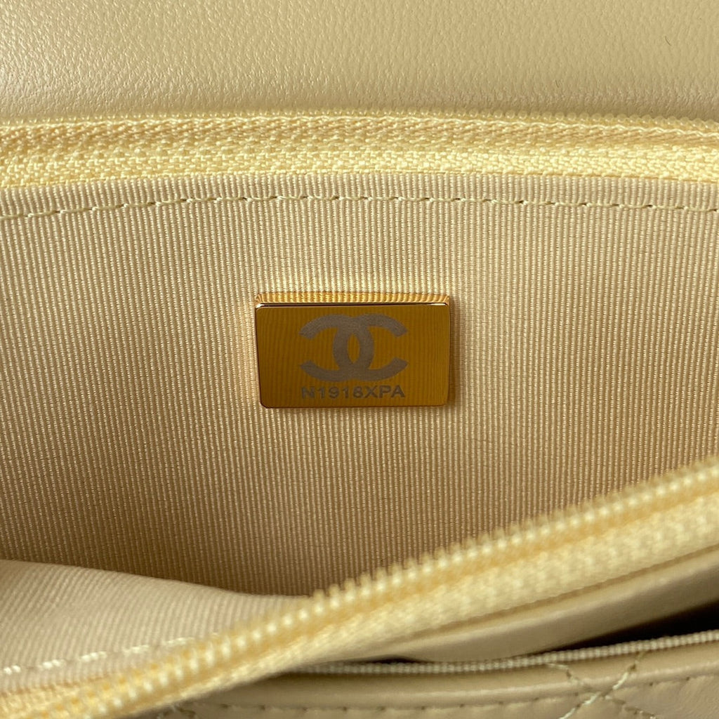 Chanel AP2923 Wallet on Chain Lambskin Beige