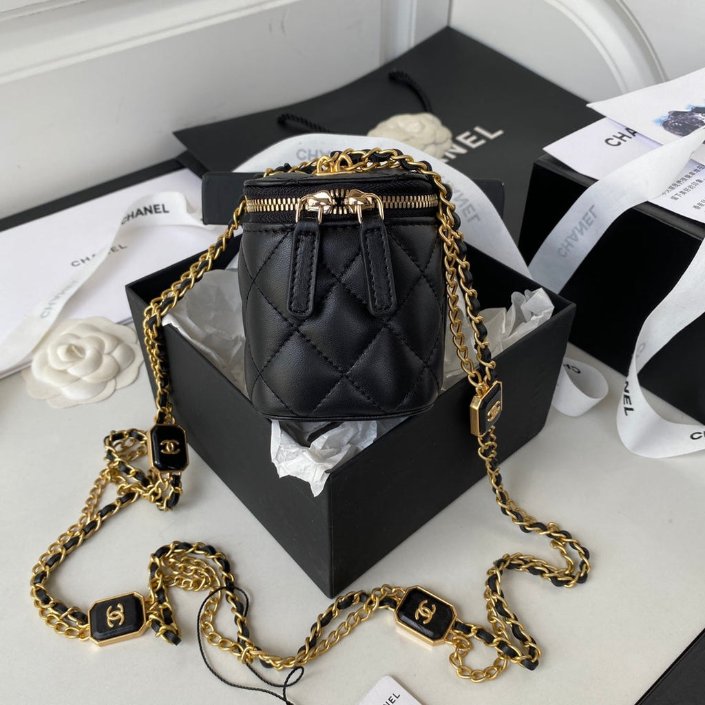 Chanel AP2931 Small Vanity with Chain Lambskin Black