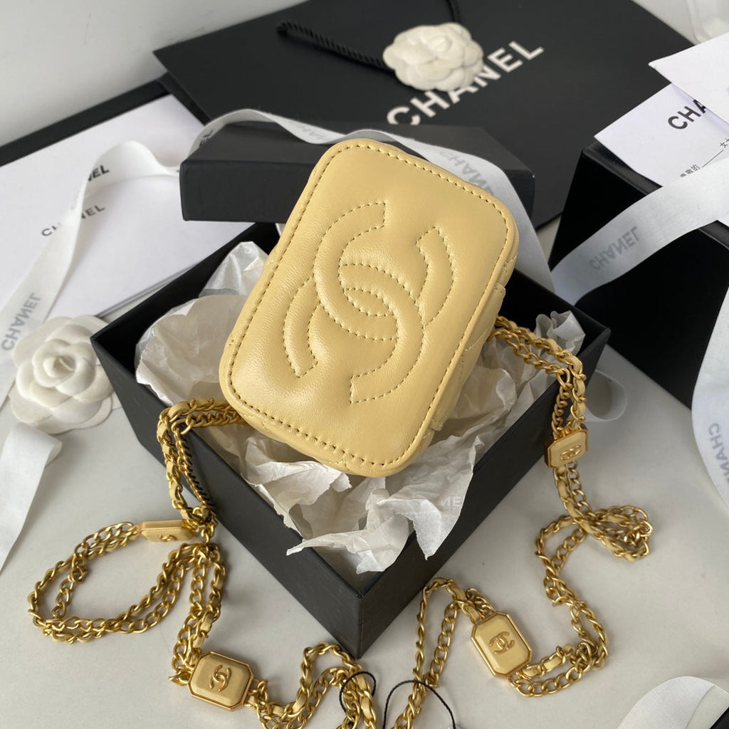 Chanel AP2931 Small Vanity with Chain Lambskin beige