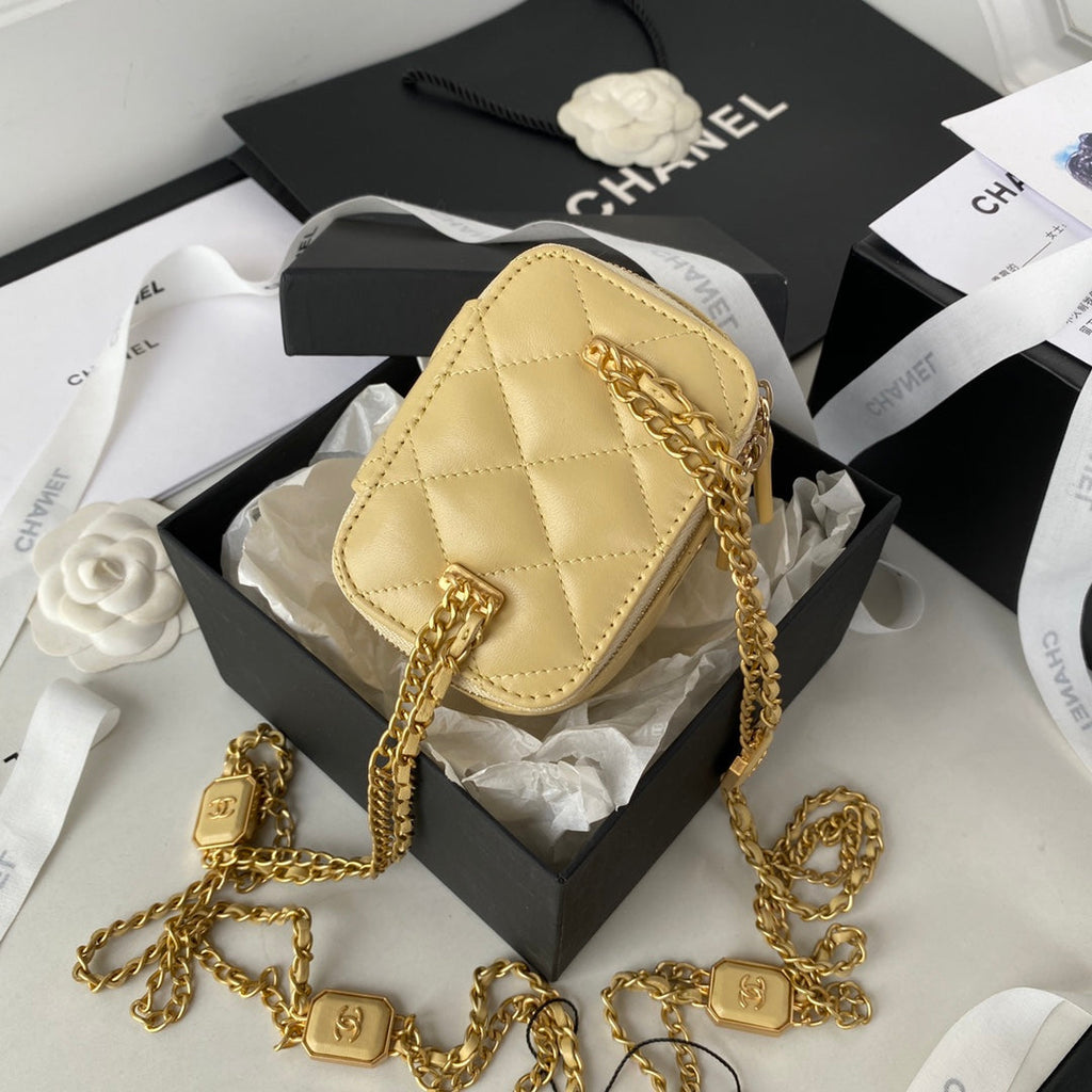 Chanel AP2931 Small Vanity with Chain Lambskin beige