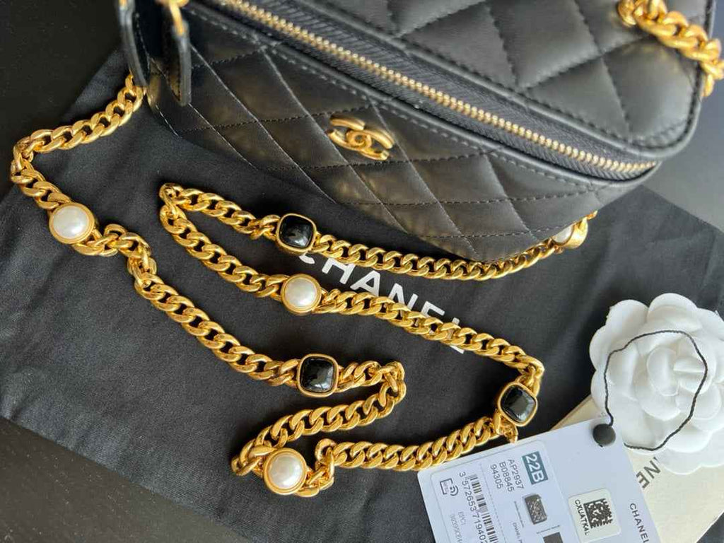 Chanel AP2937 Vanity with Chain Lambskin Black