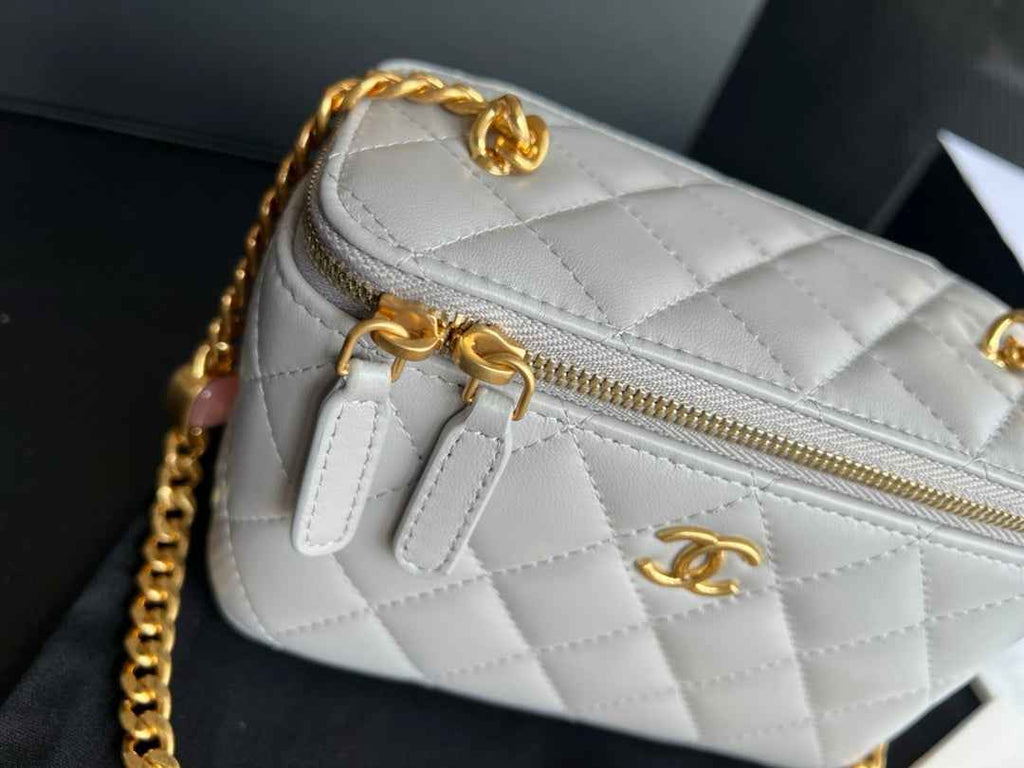 Chanel AP2937 Vanity with Chain Lambskin Gray