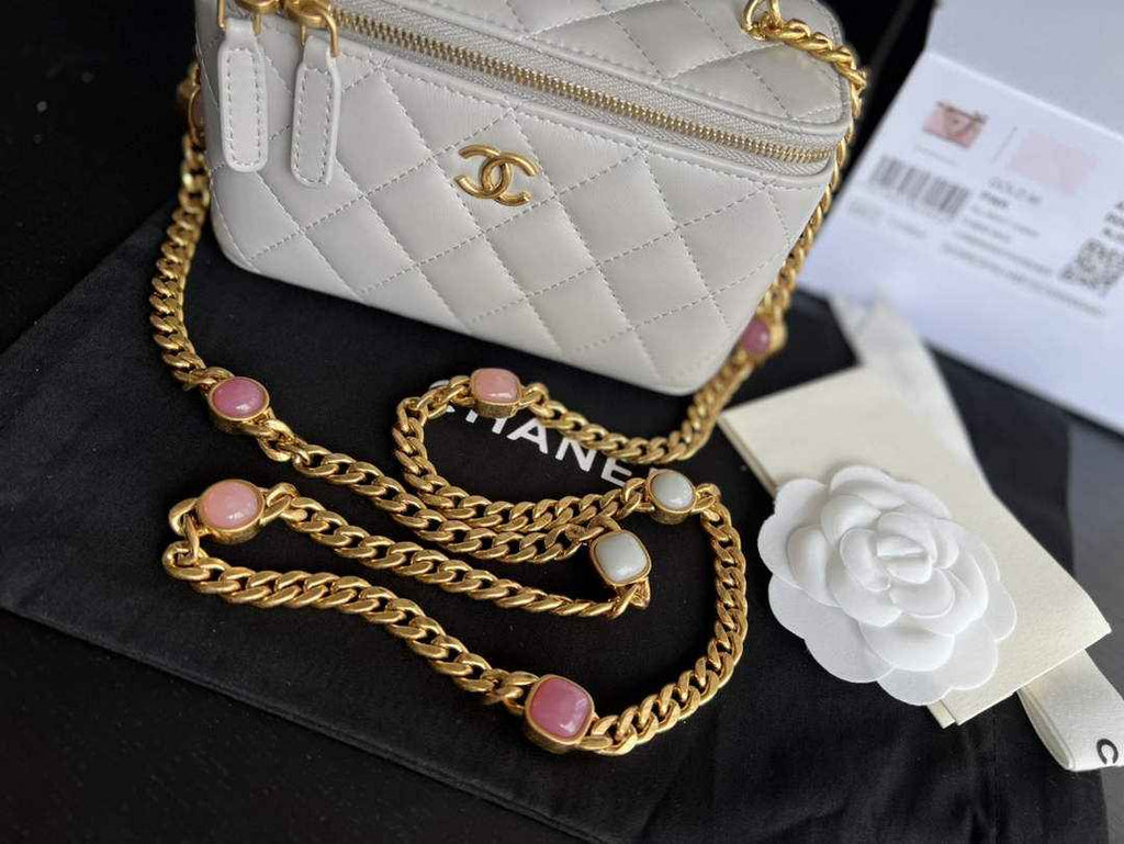 Chanel AP2937 Vanity with Chain Lambskin Gray