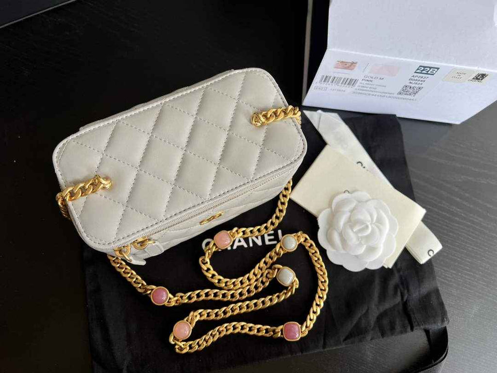 Chanel AP2937 Vanity with Chain Lambskin Gray