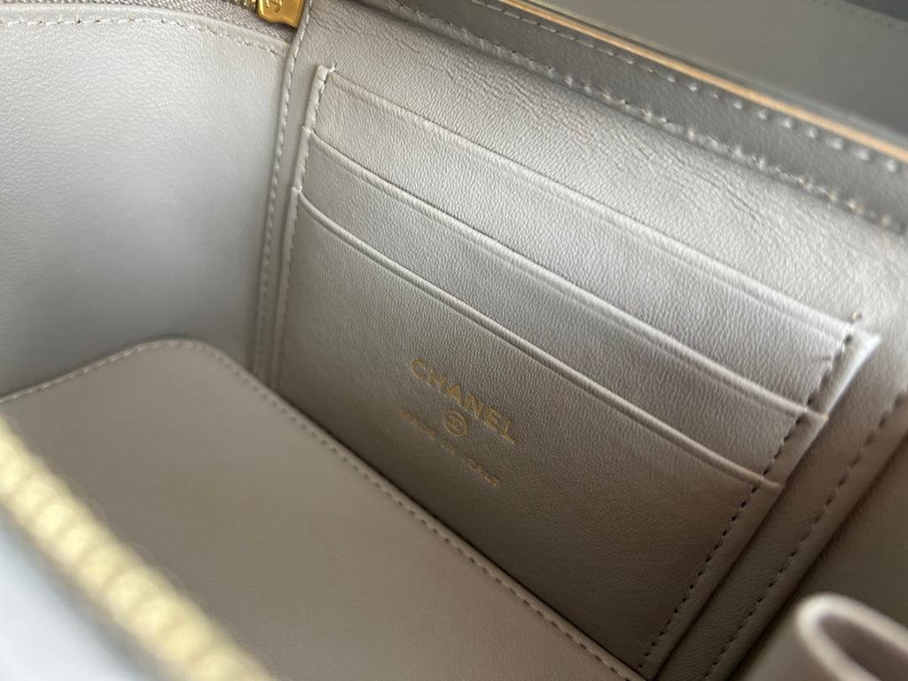 Chanel AP2937 Vanity with Chain Lambskin Gray